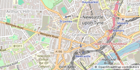 Map of Tyne & Wear