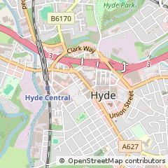 Map of Hyde, Cheshire