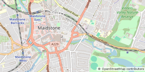 Map of Maidstone, Kent