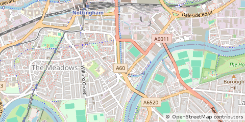 Map of Nottingham, Nottinghamshire