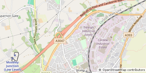 Map of Redruth, Cornwall