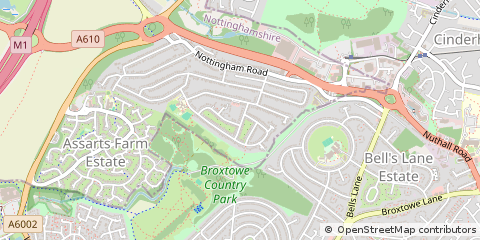 Map of Nottingham, Nottinghamshire