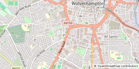 Map of Wolverhampton, West Midlands