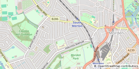 Map of Morden, Surrey