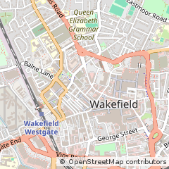Map of Wakefield, West Yorkshire