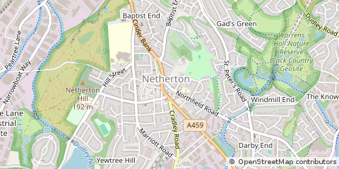 Map of Dudley, West Midlands