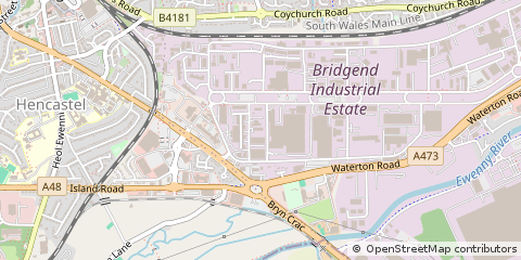 Map of Bridgend