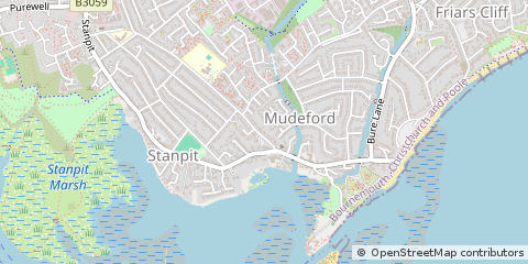 Map of Christchurch, Dorset