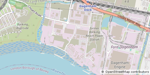 Map of Dagenham, Essex