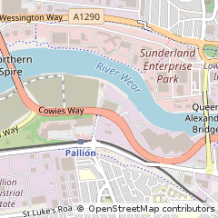 Map of Sunderland, Tyne and Wear