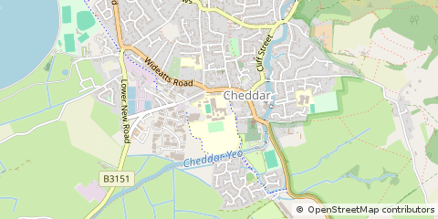 Map of Cheddar, Somerset