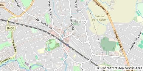 Map of Pinner, Middlesex