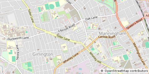 Map of Bradford, West Yorkshire