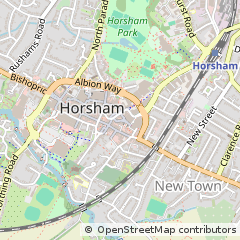 Map of Horsham, West Sussex