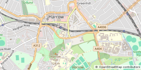 Map of Harrow, Middlesex