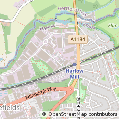 Map of Harlow, Essex