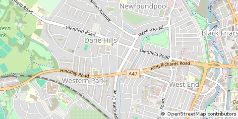 Map of Leicester, Leicestershire