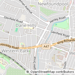 Map of Leicester, Leicestershire