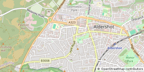 Map of Aldershot, Hampshire