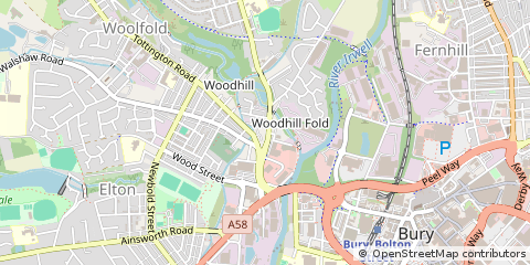 Map of Bury, Lancashire