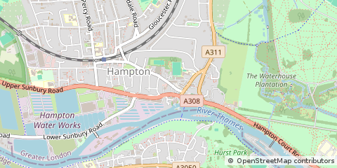 Map of Hampton, Greater London