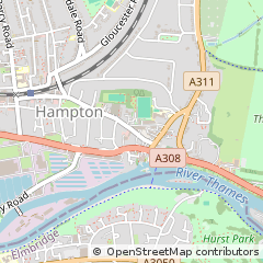 Map of Hampton, Greater London