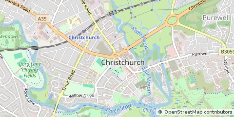 Map of Christchurch, Dorset