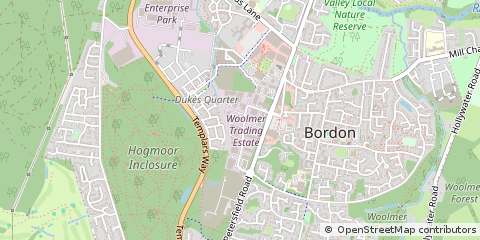 Map of Bordon, Hampshire