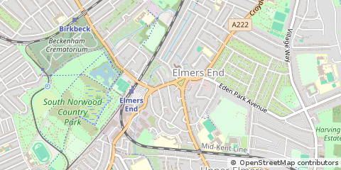 Map of Beckenham, Kent