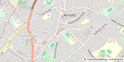 Map of Nottingham, Nottinghamshire