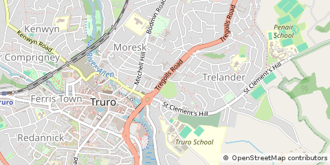 Map of Truro, Cornwall