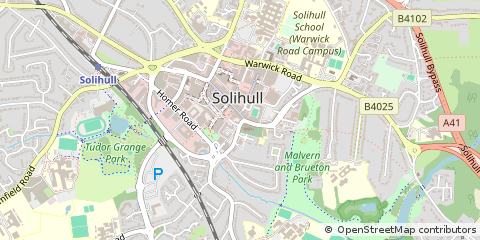 Map of Solihull, West Midlands