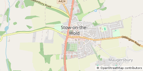 Map of Stow on the Wold, Gloucestershire