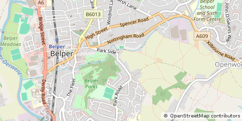 Map of Belper, Derbyshire