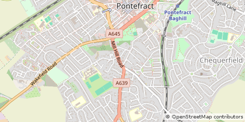Map of Pontefract, West Yorkshire