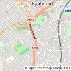 Map of Pontefract, West Yorkshire