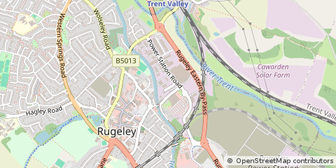 Map of Rugeley, Staffordshire