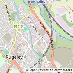 Map of Rugeley, Staffordshire
