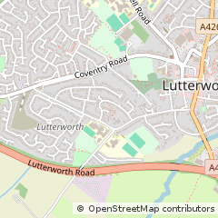 Map of Lutterworth, Leicestershire