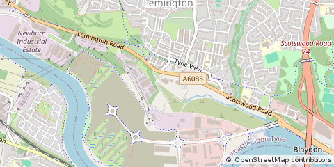 Map of Lemington, Tyne and Wear