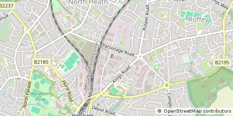 Map of Horsham, West Sussex