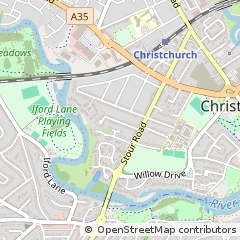 Map of Chrstchurch, Dorset
