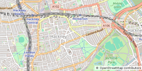 Map of Hackney, London