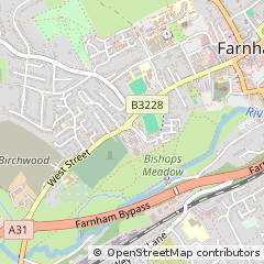 Map of Farnham, Surrey