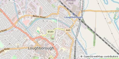 Map of Loughborough, Leicestershire