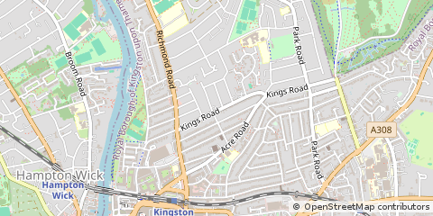 Map of Kingston Upon Thames, Surrey