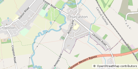 Map of Thurcaston, Leicester