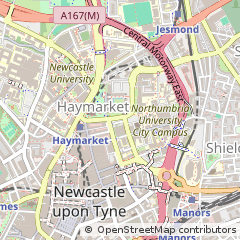 Map of Newcastle Upon Tyne, Tyne and Wear