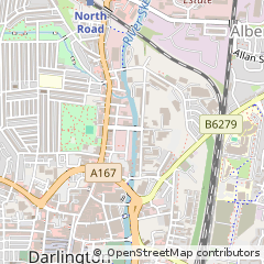 Map of Darlington, County Durham