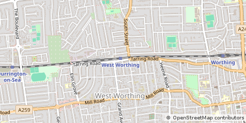 Map of Worthing, West Sussex